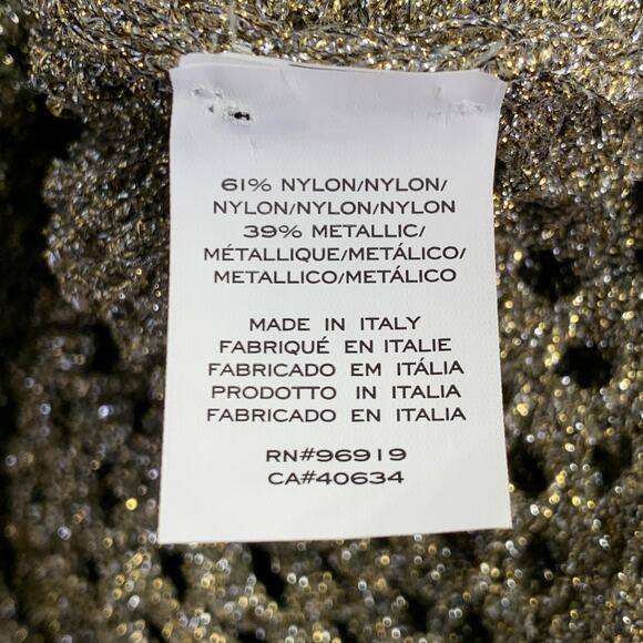 MARC JACOBS Size S Gold Nylon Metallic Knit Buttoned Cardigan - Picture 5 of 5